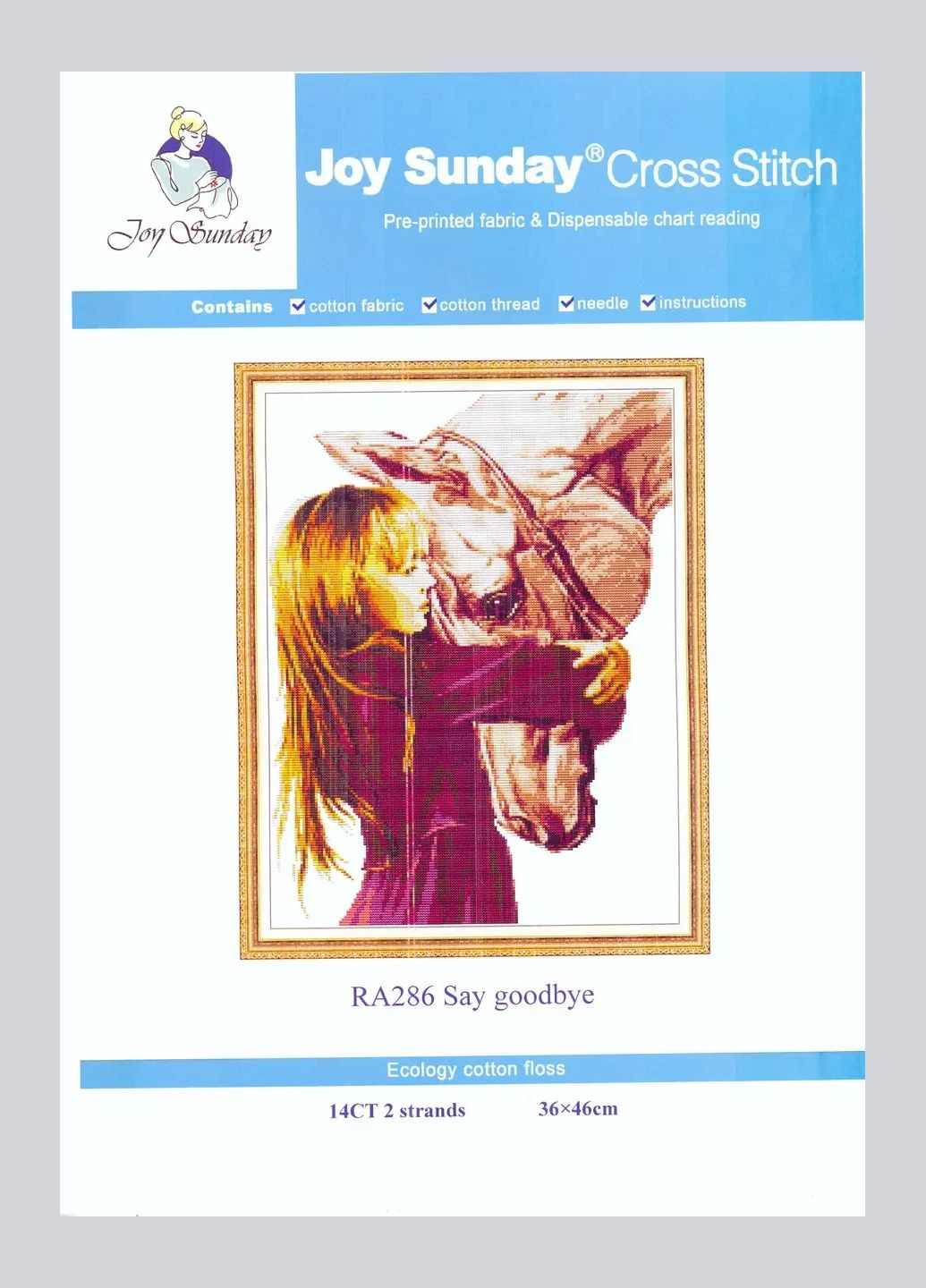 Набор для вышивания по нанесённой на канву схеме "Say goodbye".AIDA 14CT printed, 36*46 см Joy Sunday (313613368)