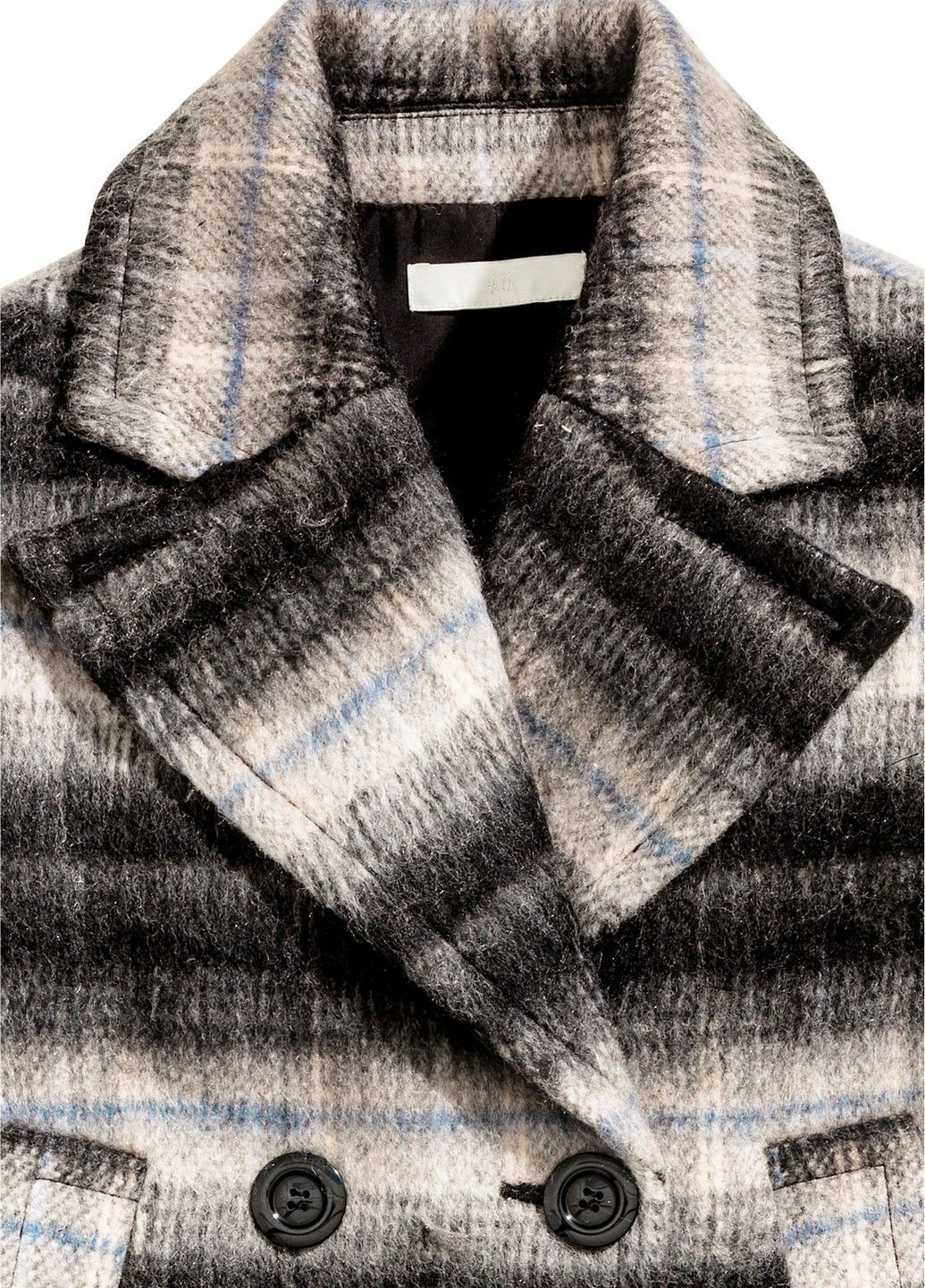 Серое Кэжуал полупальто H&M с рисунком