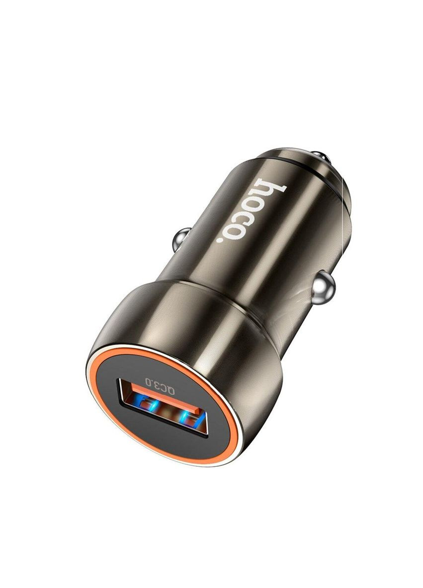 Автомобильное зарядное устройство Z46 Blue shield single port QC3.0 18W Metal Gray Hoco (304254753)
