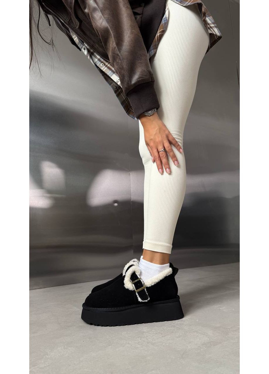 Стильные угги на массивной подошве в черном цвете (2183) No Brand (373235587)