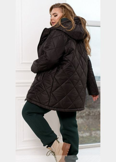 Черная демисезонная куртка женская демисезон sf-230 черный, 54-56 Sofia