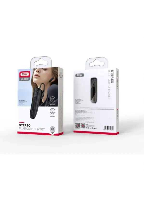 Bluetooth гарнітура вушна чорна 52х13,7х20,5 мм XO (387882594)