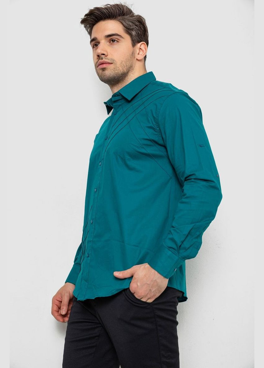 Сорочка чоловіча однотонна, колір бірюзовий, 214R7466 Ager (336961077)