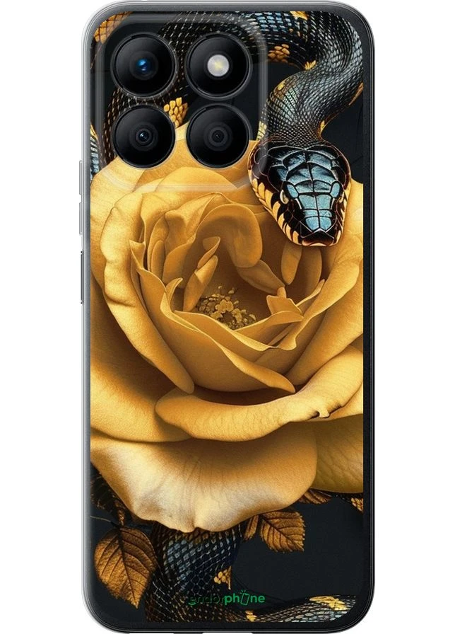 Чехол на HUAWEI Honor X8b Black snake and golden rose "6068u-3614-70447" Endorphone (387708136)