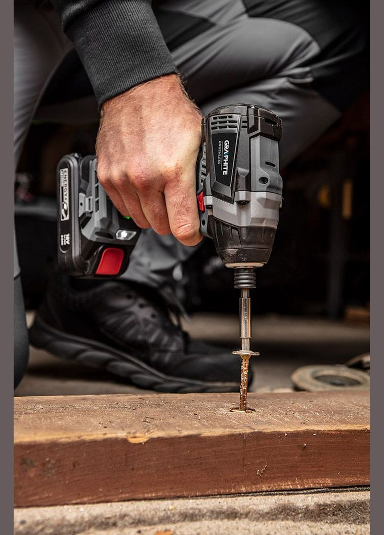 Гайковерт ударный Energy+ 18В бесщеточный 2700об·мин 200Нм 3 скорости 1.2кг без АКБ и ЗП Graphite (330029005)