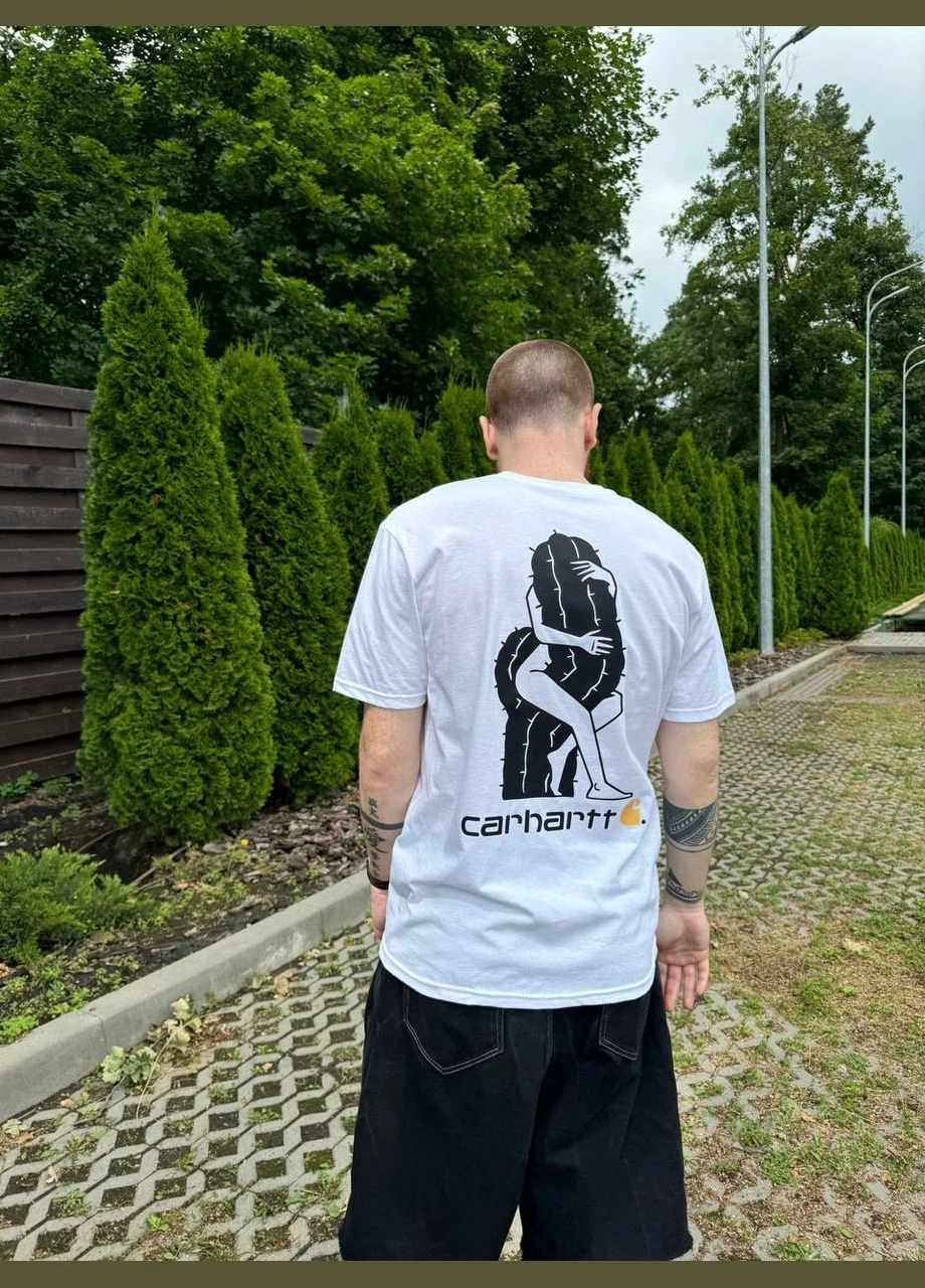 Біла чоловіча футболка carhartt No Brand