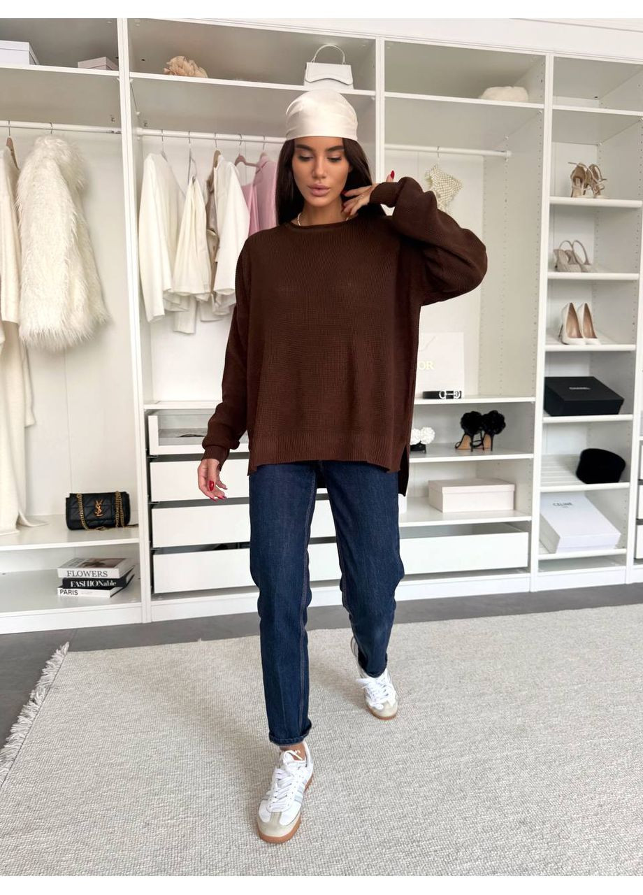 Коричневий демісезонний светр 100% акрил туреччина — заміри в описі Vione