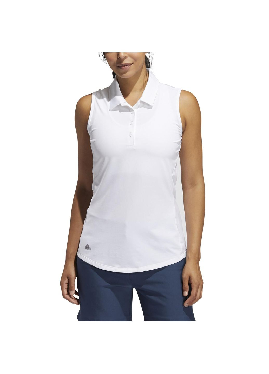 Белая летняя футболка поло без рукавов adidas Ultimate 365 Golf