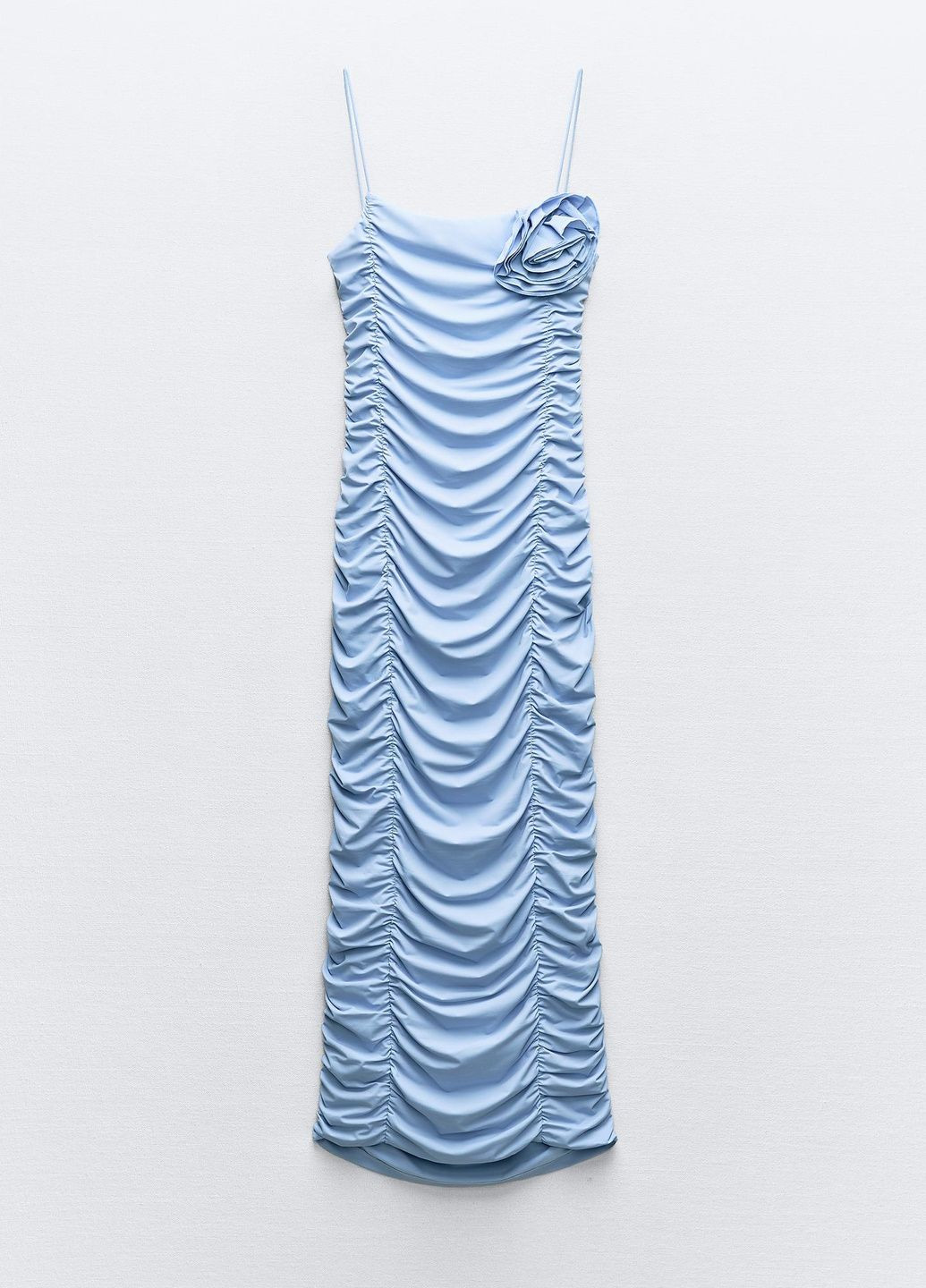 Светло-голубое праздничный платье Zara однотонное