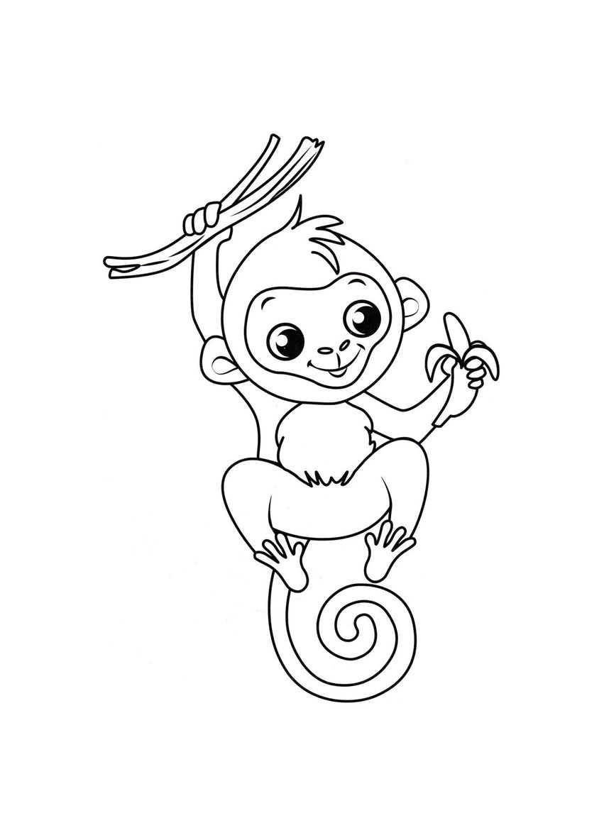 Розпис по полотну "Мавпочка" Riviera Blanca (343424953)