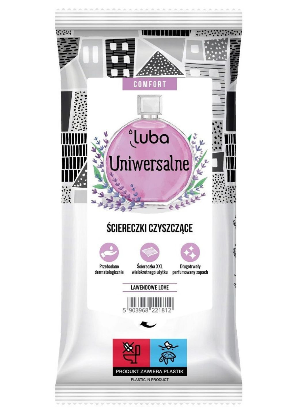 Универсальные влажные салфетки для уборки Comfort Лаванда 32шт Luba (365589397)