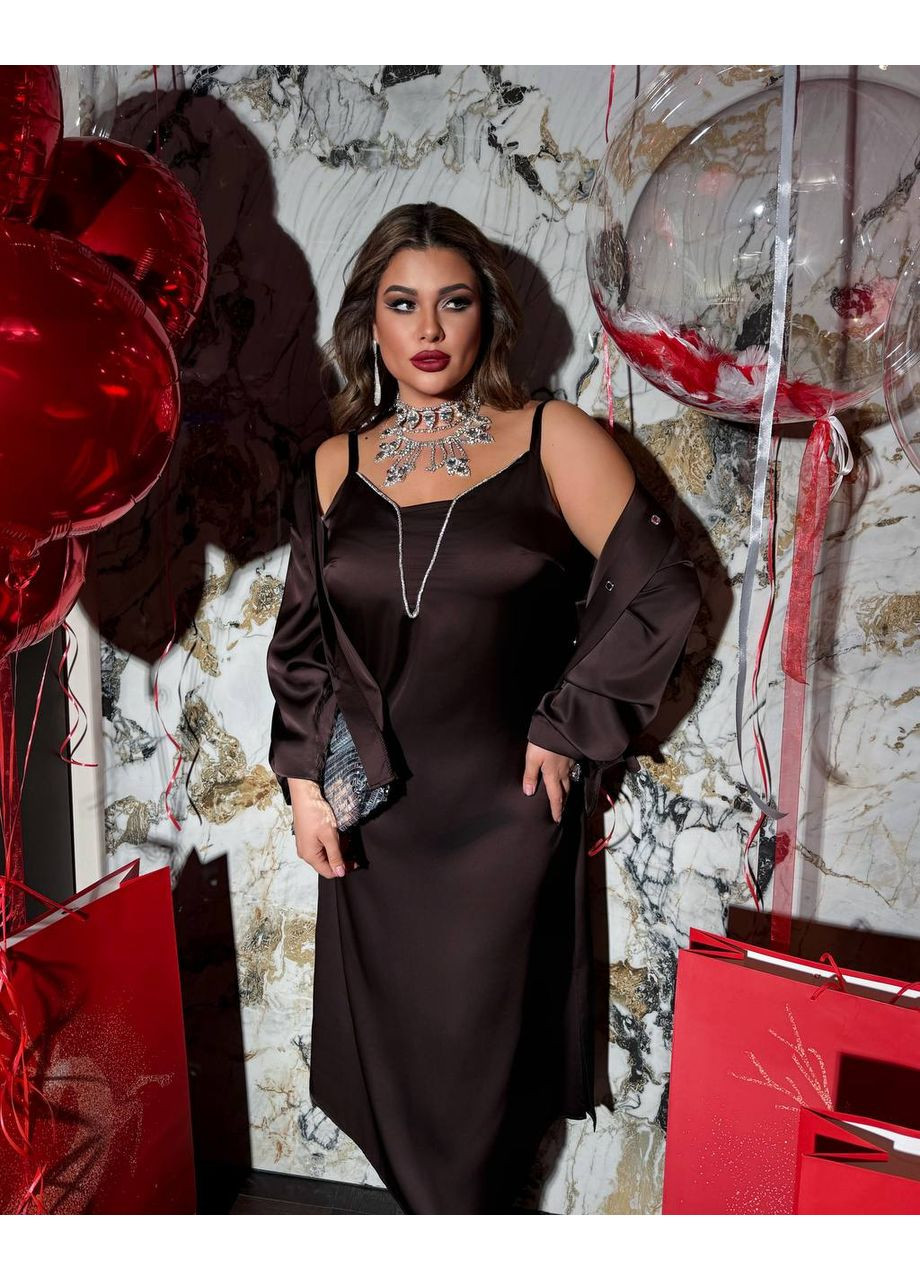 Розкішний комплект сукня + сорочка з Армані шовку 💎 | ЗАМІР В ОПИСІ GD/GL Модний простір (370854095)