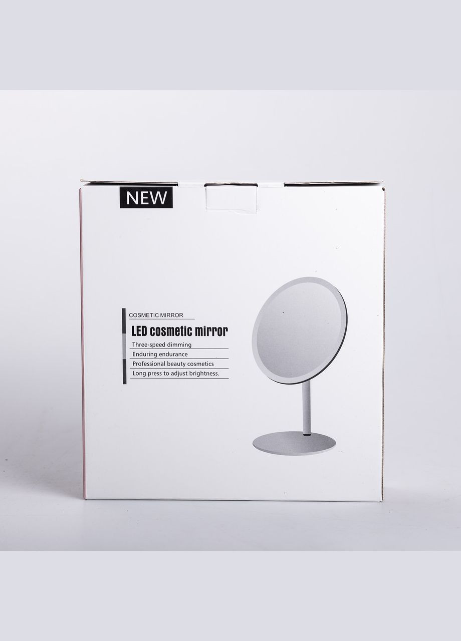 Дзеркало косметичне з підсвічуванням кругле настільне Ø21 см для макіяжу Біле HP-10-7AW Yiwu (325922731)