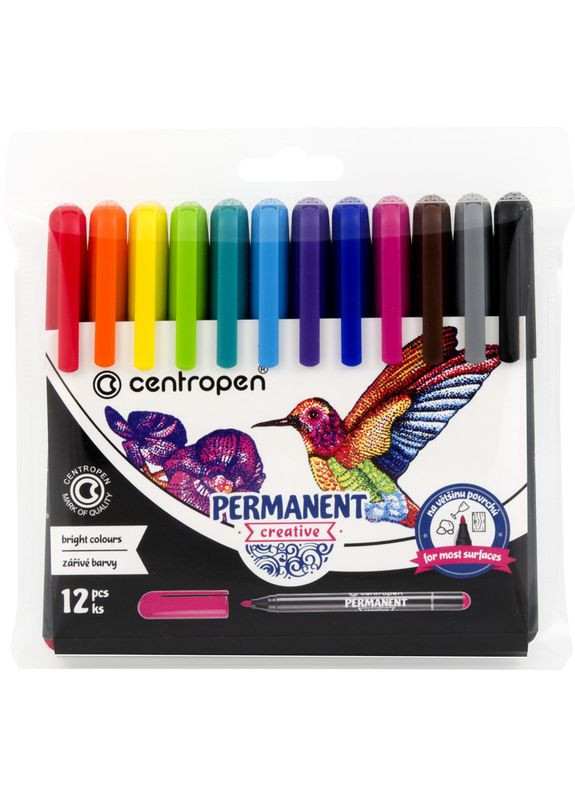 Набор маркеров 12 цветов Permanent Creative 2896 Centropen (280941438)