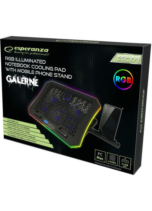 Підставка під ноутбук EGC109 Galerne Notebook Cooling Pad (3717390) Esperanza (360409794)
