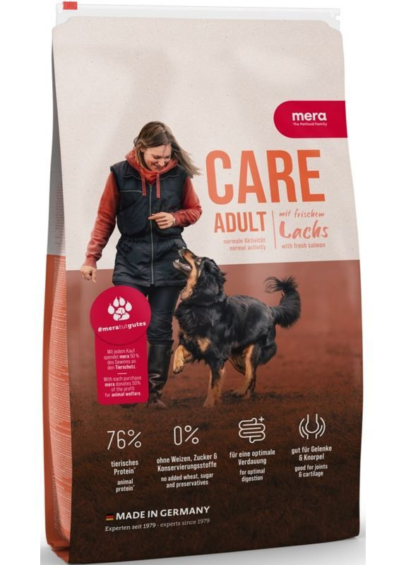 Сухий корм для дорослих собак Care Adult Salmon з лососем 1 кг (4025877628269) Mera (366081594)