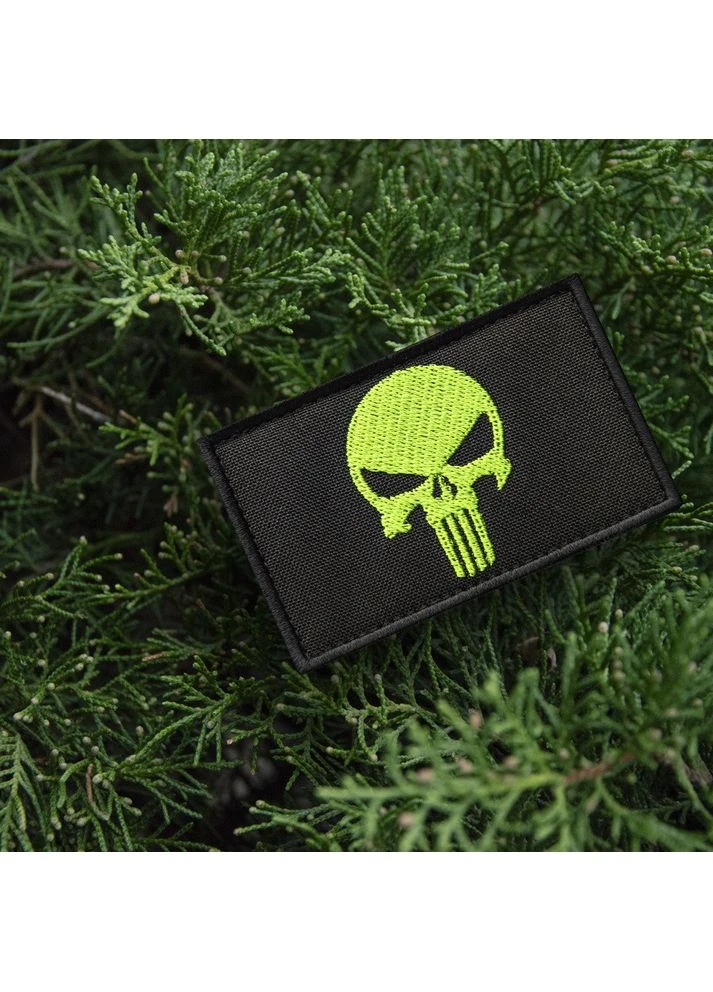 Набор шевронов 2 шт. с липучкой PUNISHER Череп Каратель зеленый, вышитый патч 5х8 см (800029917) TM IDEIA (395946384)