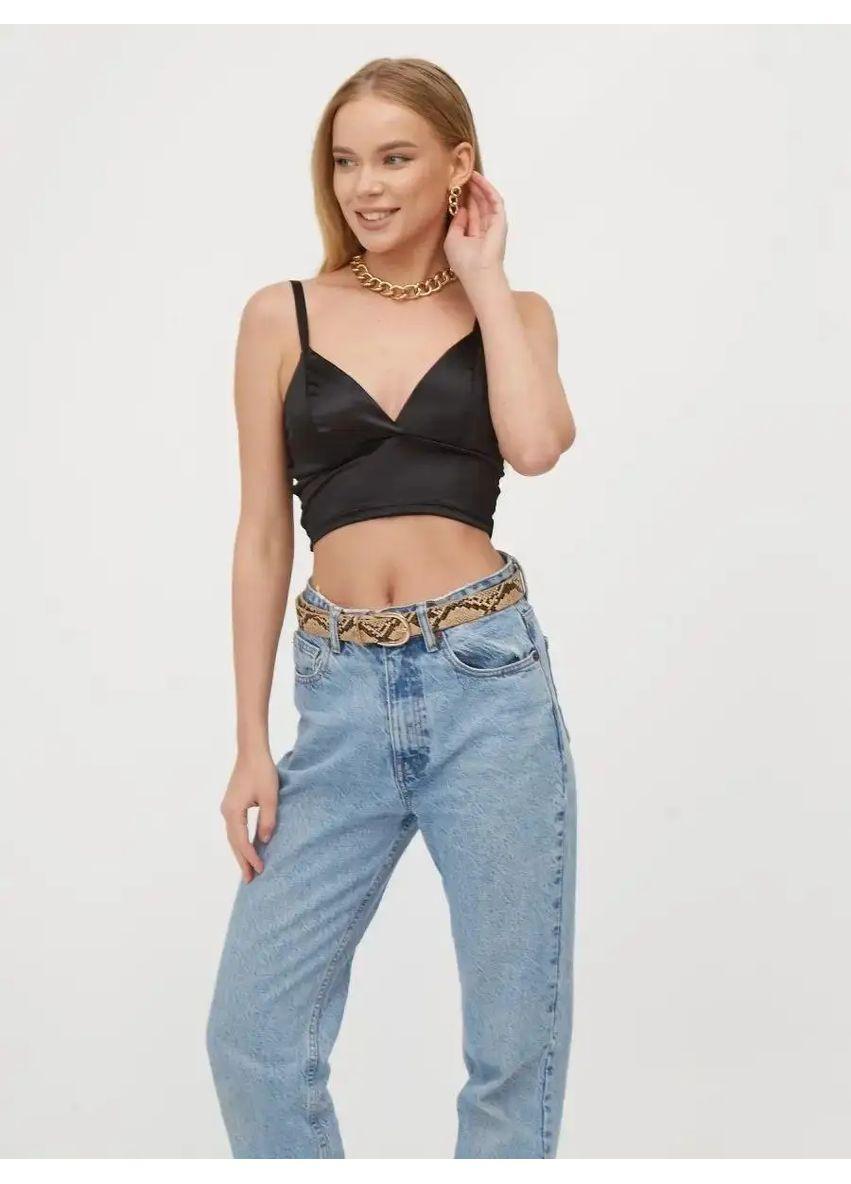 Женский топ Silk вечерняя атласная модель с открытым декольте бретели регулируются, Сексуальный топ No Brand топ Silk рожевий (354331208)