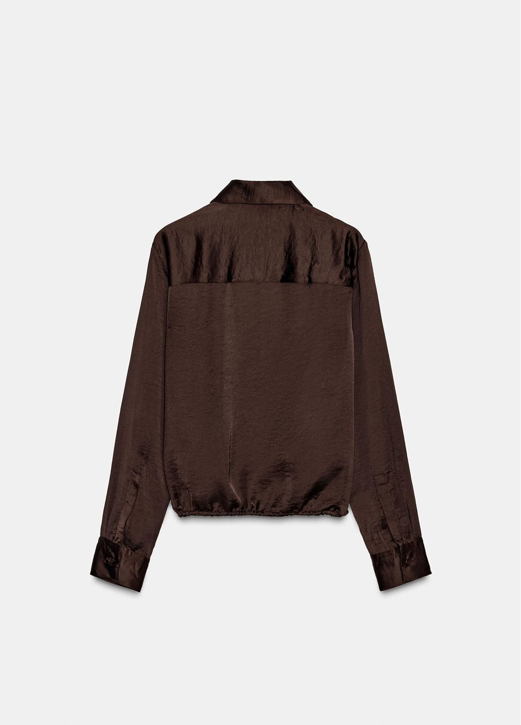 Коричневая рубашка однотонная Zara