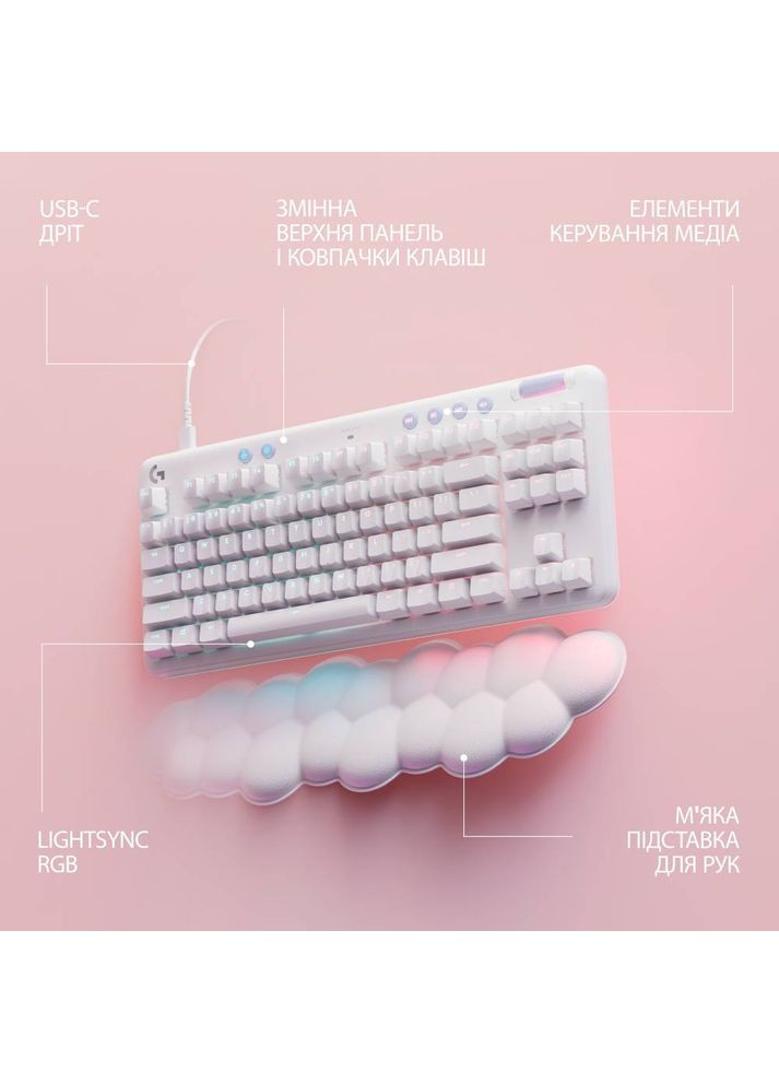 Клавіатура G713 Gaming UA Linear White (920-010678) Logitech (328569785)
