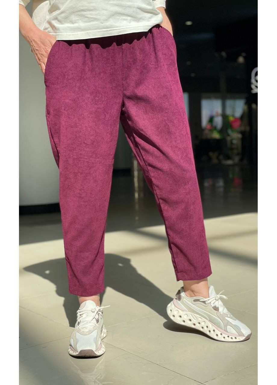 Оверсайз штаны из микро-вельвета 🌿Ознакомьтесь с размерной сеткой DK/DL Мода без кордонів (360964544)