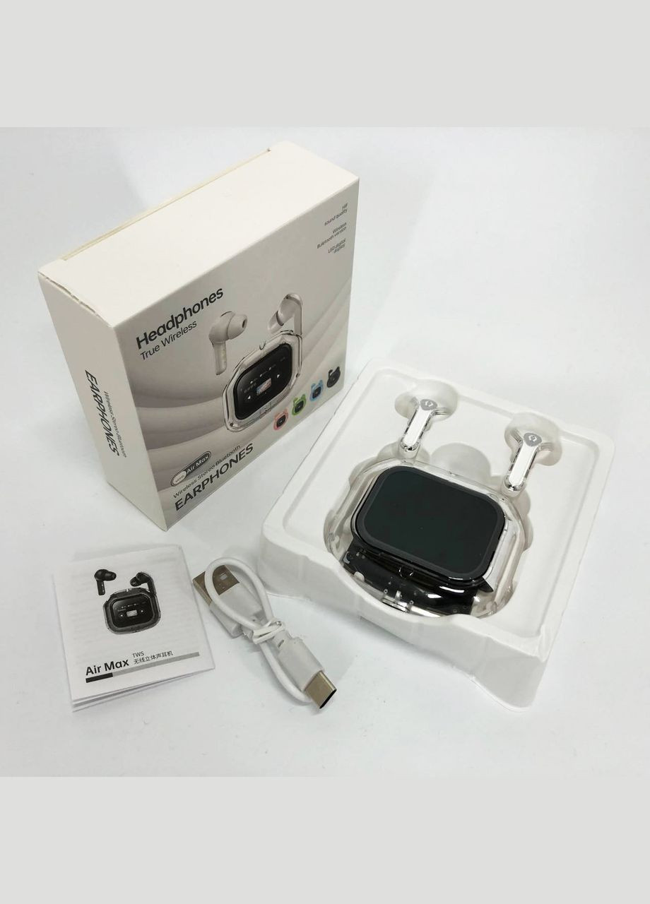 Беспроводные вакуумные наушники с LED-дисплеем, влагозащита IPx4 Bluetooth 5.4 с кейсом. Цвет: белый TWS (318019934)