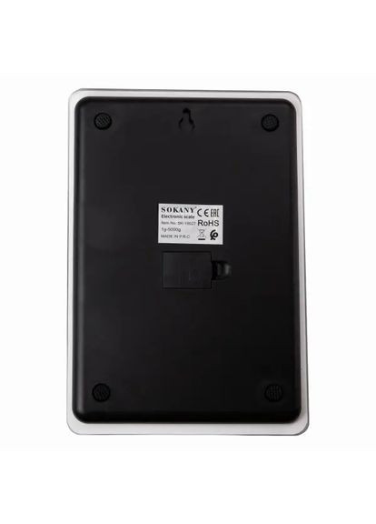 Весы для кухни до 5 кг электронные на батарейках Черный Lugi SK-19027B Sokany (369143367)