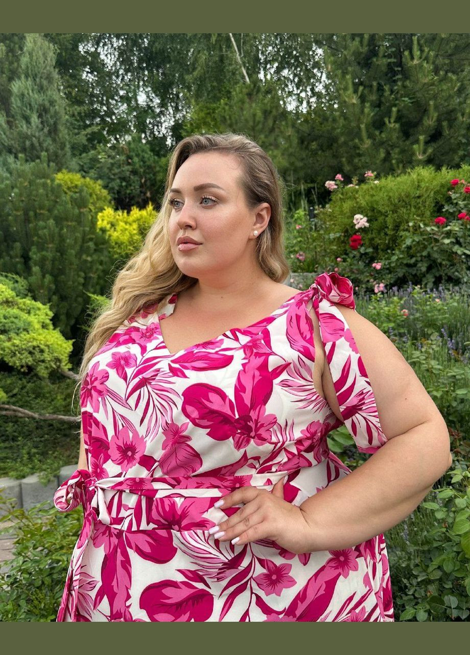 Малиновое кэжуал платье caramel EVVA с цветочным принтом