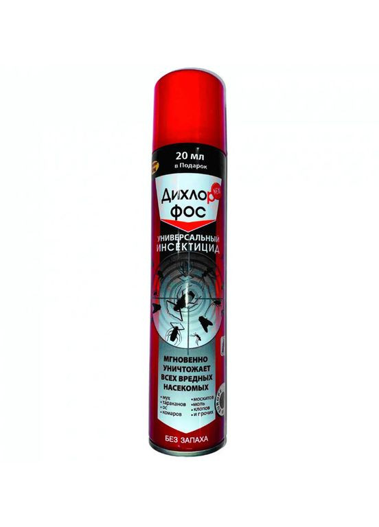 Дихлорфос 220 мл БЕЗ ЗАПАХУ (інсектицид) від мурах, тарганів, клопів, павуків, комарів, мух, молі та ос Україна ТД (367725512)