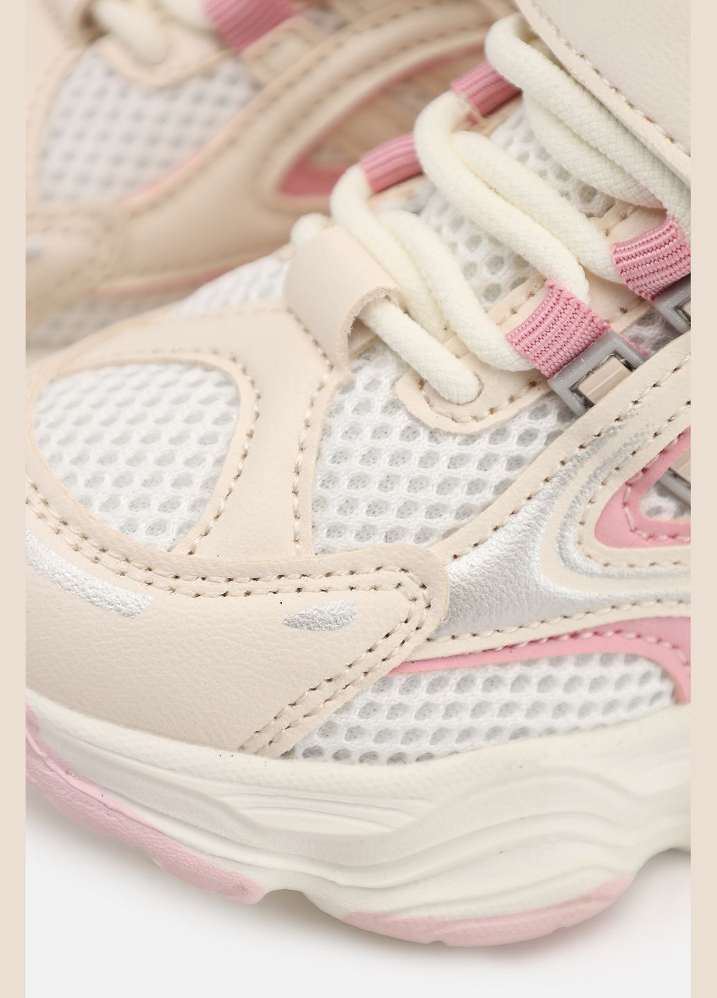 Бежеві осінні кросівки для дівчинки, на пласкій підошві колір бежевий цб-00274031 Kimboo