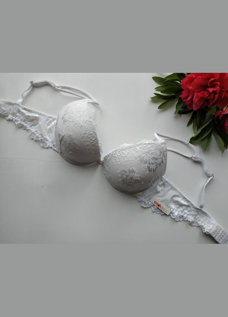 Белый бюстгальтер кружевной с пуш-апп myclass лормар Lormar полиамид
