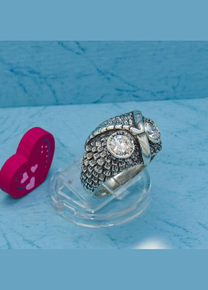 Срібна каблучка "Сова" з фіанітами 20 No Brand (350667545)