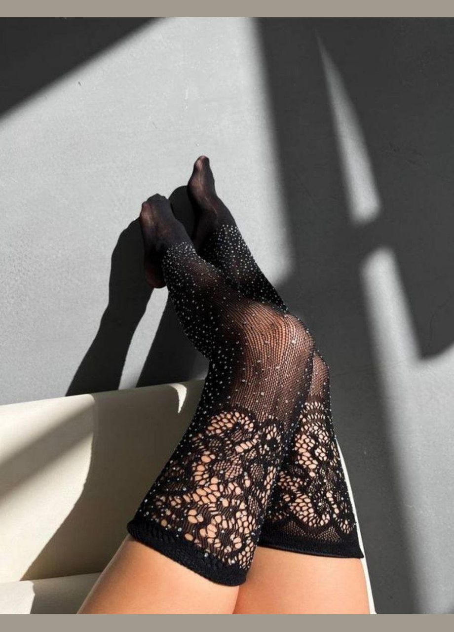 Женские чулки сказка сеткой со стразами цвет черный размер 1-3 No Brand (315494293)