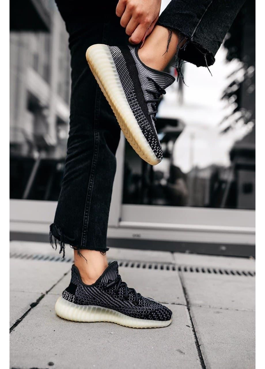 КРОССОВКИ ЖЕНСКИЕ ADIDAS YEEZY BOOST 350 V2 ASRIEL АДИДАС ИЗИ БУСТ No Brand чёрные демисезоны (369387329)