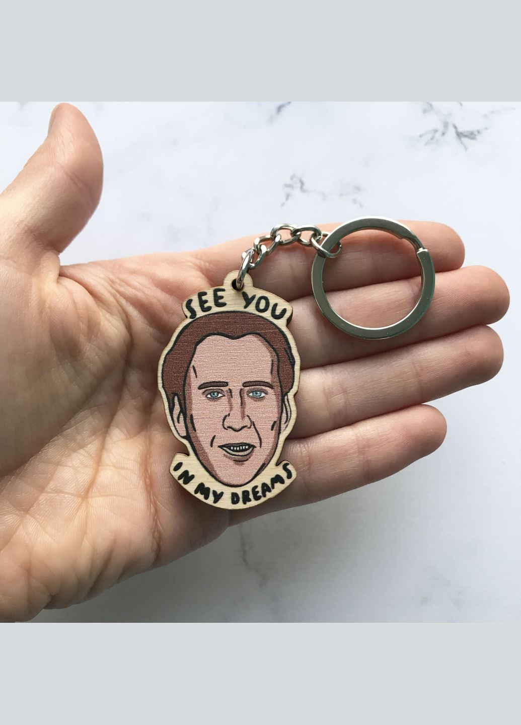 Дерев'яний брелок "Ніколас Кейдж" Cozy-Up (293247198)