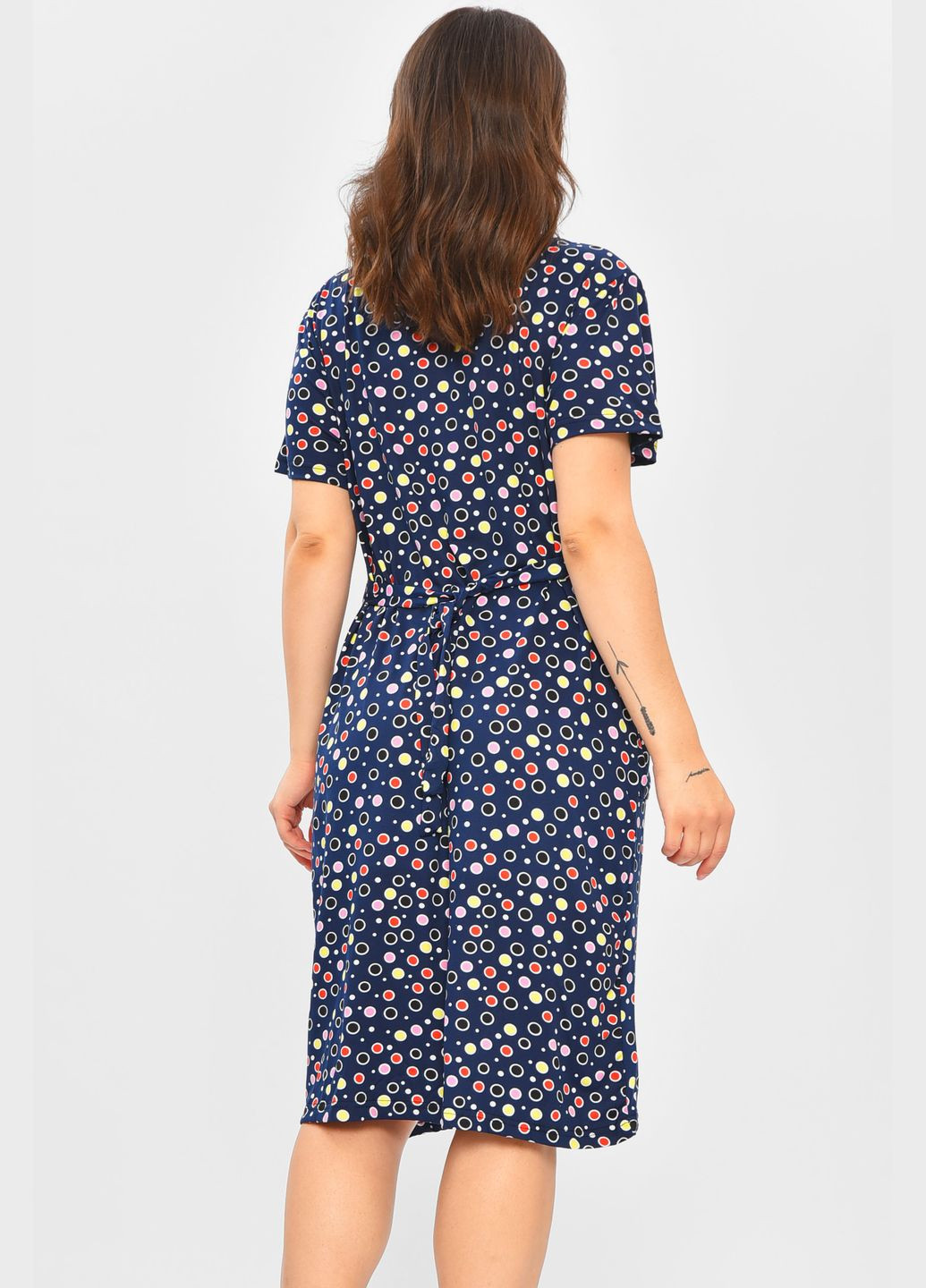 Халат женский батальный тёмно-синего цвета с принтом Let's Shop (346052444)