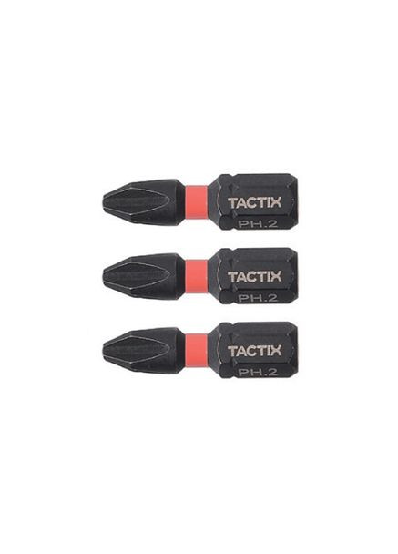 Біти ударні PH2 25мм хрестова загартована сталь (3шт.) [INSOTSBPH455102MT0] 455102 TACTIX (360803156)