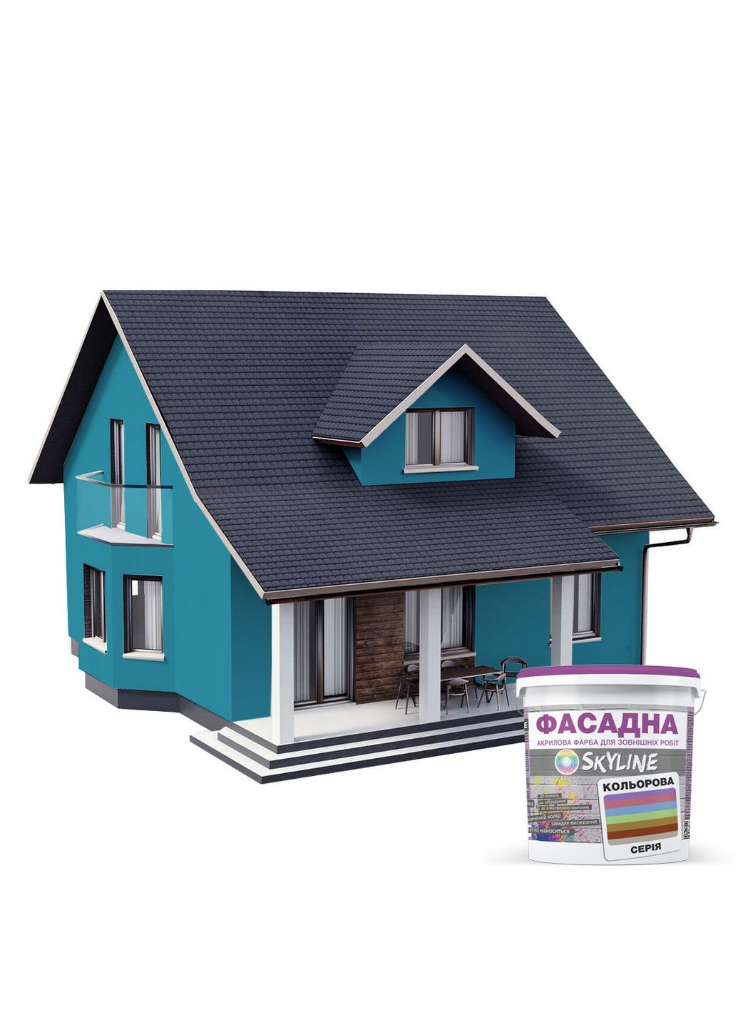 Фасадна фарба акрил-латексна 3040-B10G 10 л SkyLine (283326164)