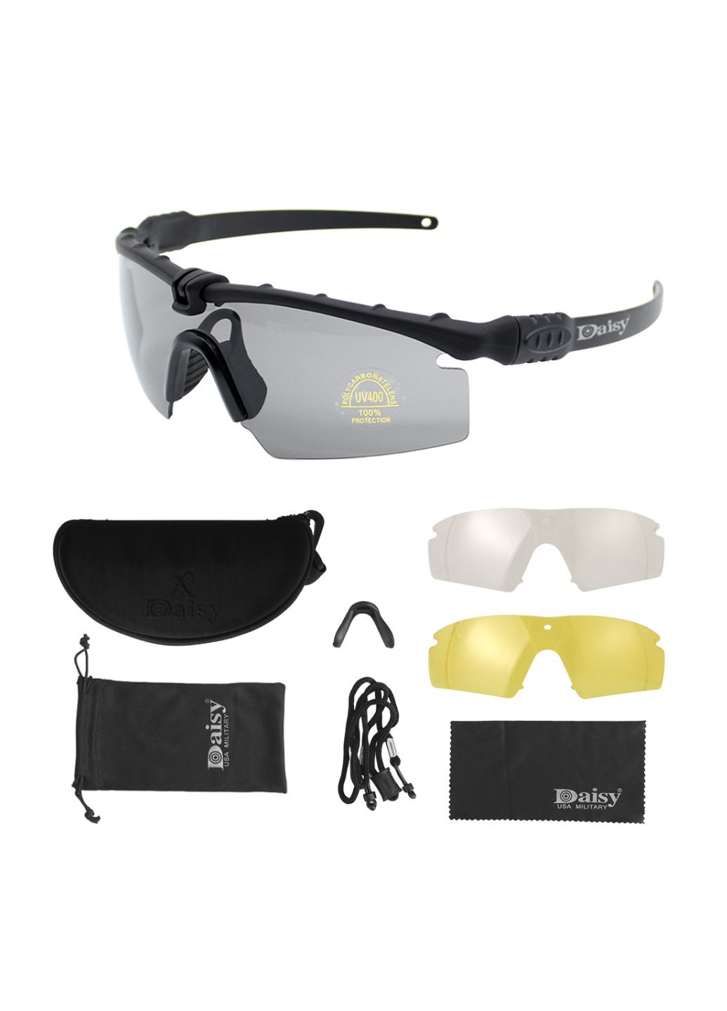 Тактичні захисні окуляри X11, окуляри, чорні, з поляризацією Daisy (280826678)