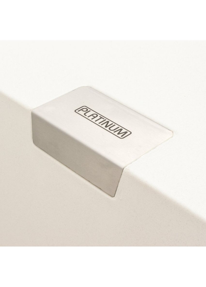 Гранитная мойка для кухни 8650 DIAMOND матовая (белая) Platinum (336932381)