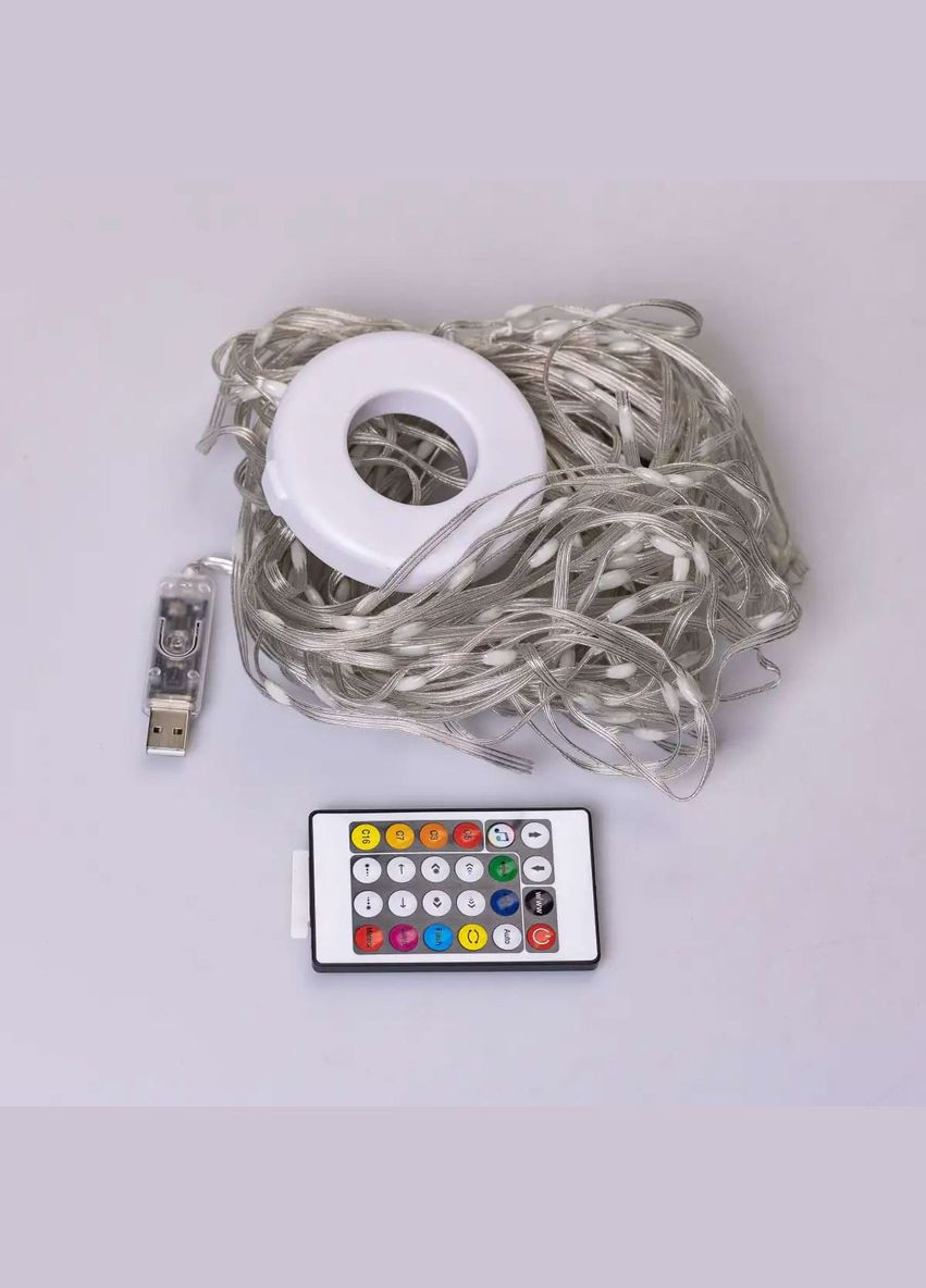 Розумна гірлянда Smart 200 LED довжина 2 м з керуванням зі смартфона прозора, мультиколор GarlandoPro (316475481)