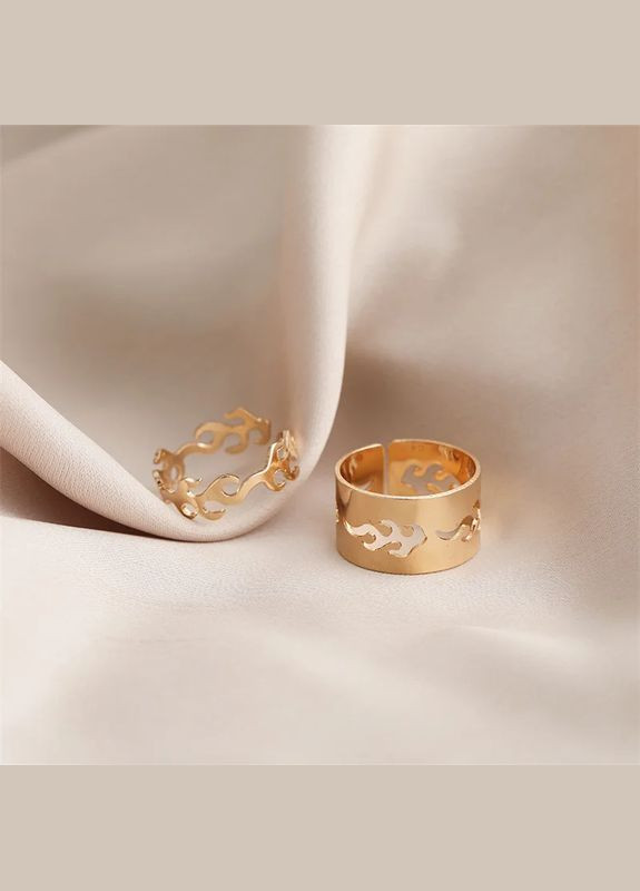 Набор колец 2шт с огнем пламени регулируемые парные кольца для двух влюбленных No Brand (340463721)