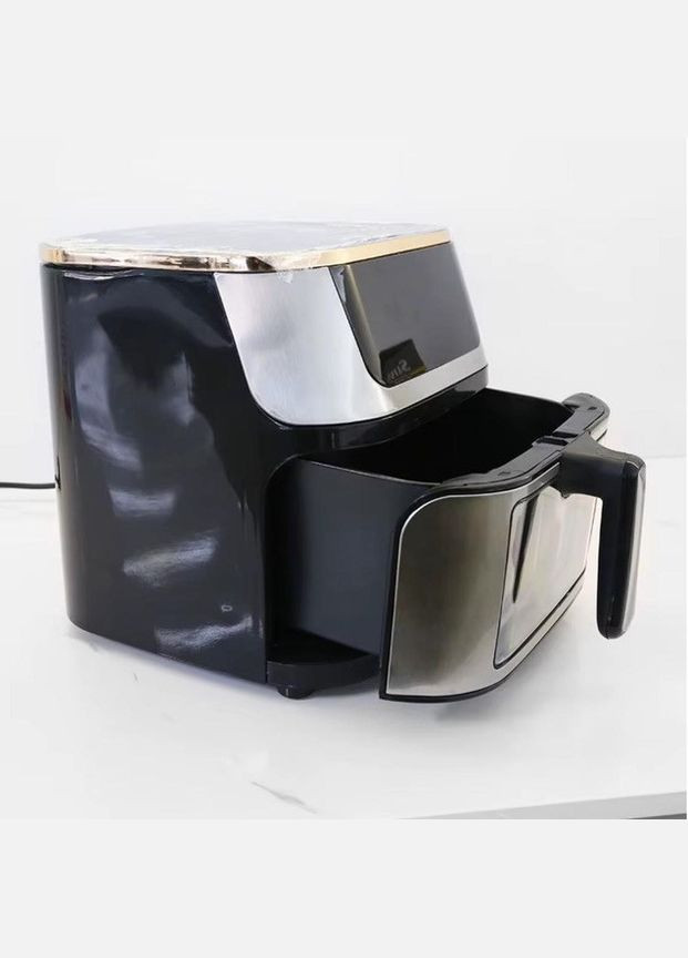 Аерофритюрка безмасляна Henschll на 12л електричний аерогриль з сенсорним керуванням 3600Вт Чорний No Brand (338378026)