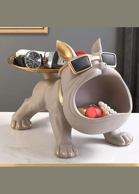 Керамическая статуэтка-органайзер для мелочей в виде бульдога No Brand (335355610)