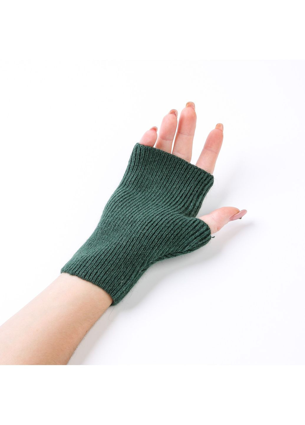 Митенки женские шерсть зеленые МИШЕЛЬ LuckyLOOK 847-736 (350197222)