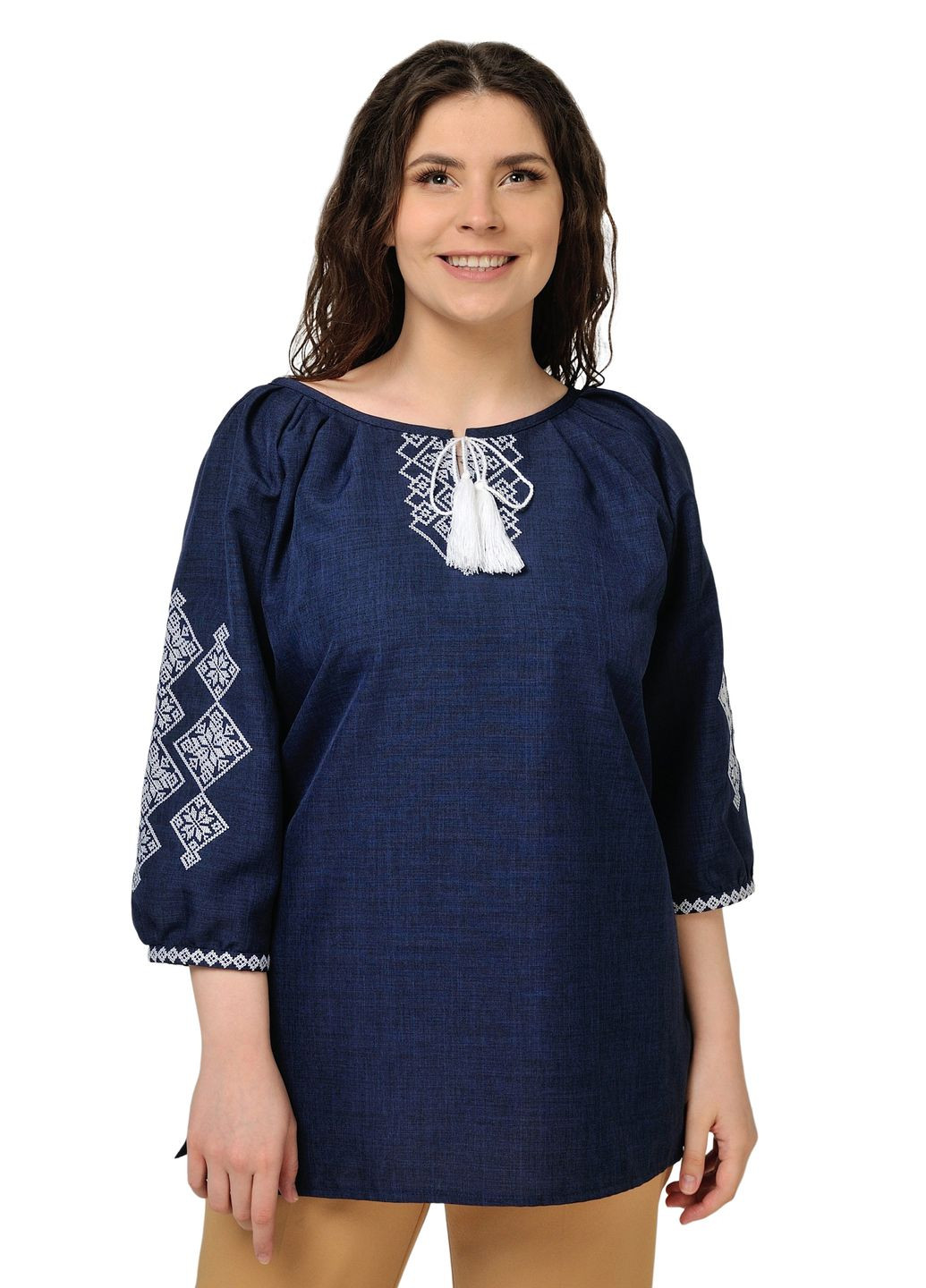 Жіноча блуза-вишиванка Слобожаночка (темно-синій) Golfstream (292653110)