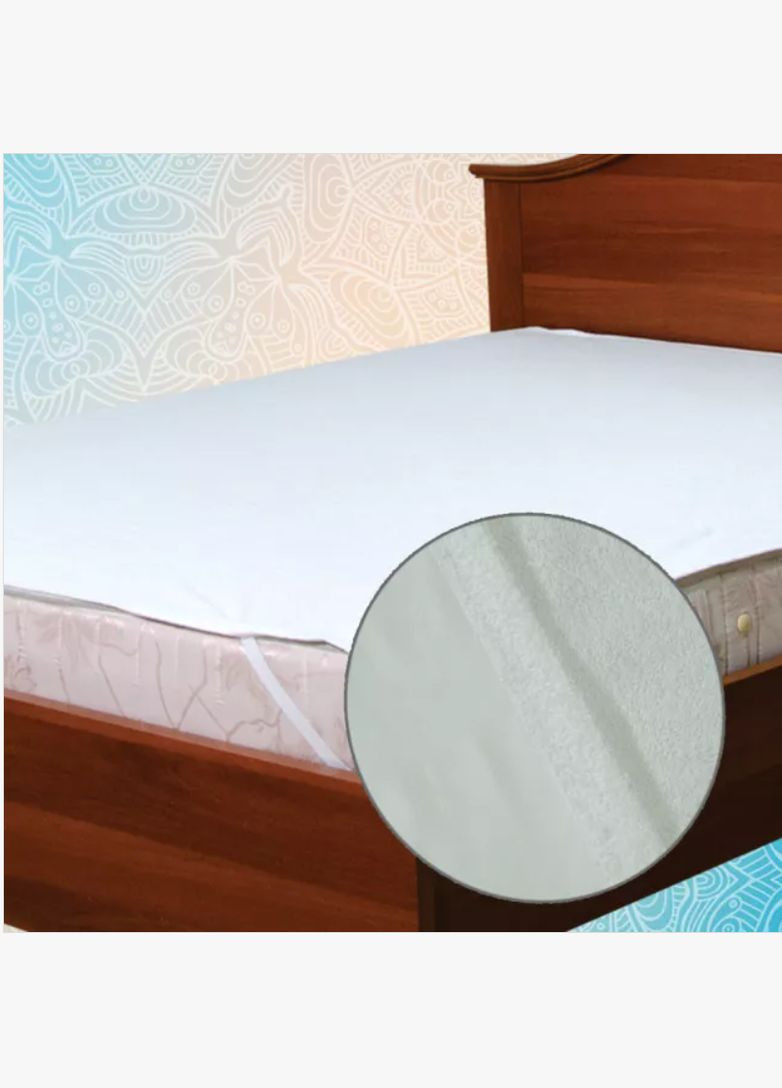 Наматрацник водонепроникний 90×200×20 бавовняний з резинками, білий Ярослав (335859475)