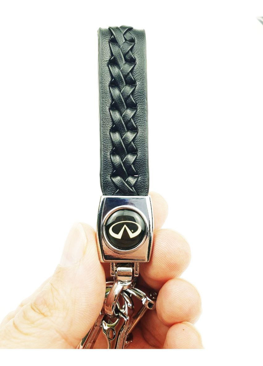 Брелок для авто ключів (натуральна шкіра, універсальне кріплення, чорний) Infinity (360949321)