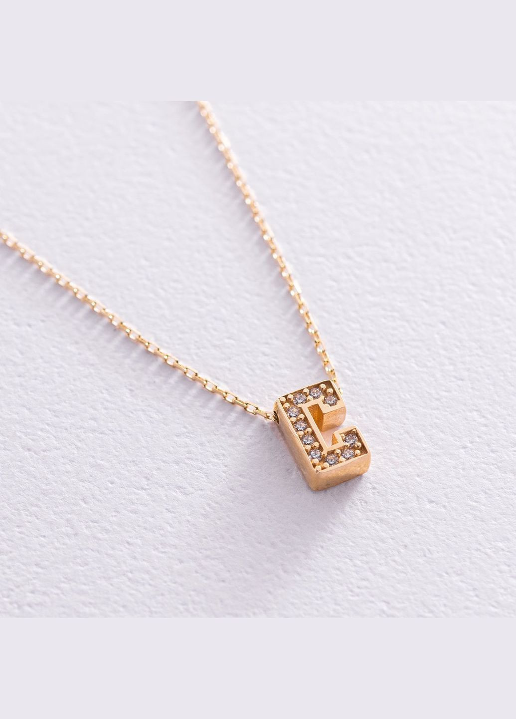 Кольє з буквою С в жовтому золоті (фіаніти) кол01165С 45 45 Oniks (334688655)