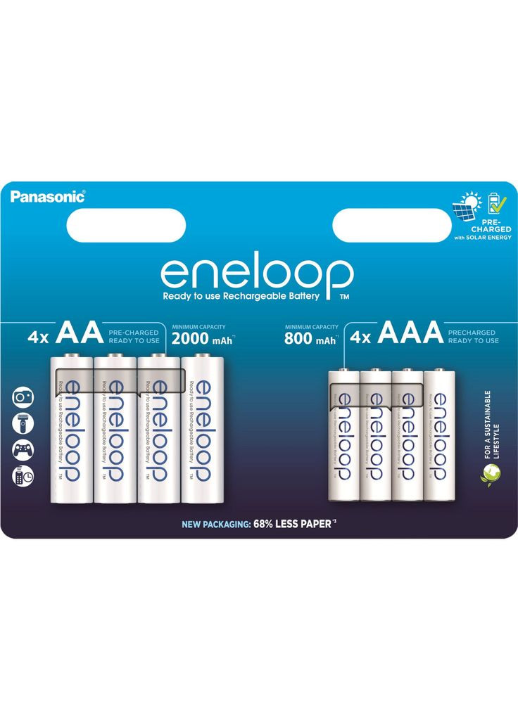 Акумулятор AA Eneloop 2000mAh NI-MH * 4 + AAA 800mAh NI-MH * 4 (m445885) Panasonic AA Eneloop 2000mAh NI-MH * 4 + AAA 800mAh NI-MH * (368565077)